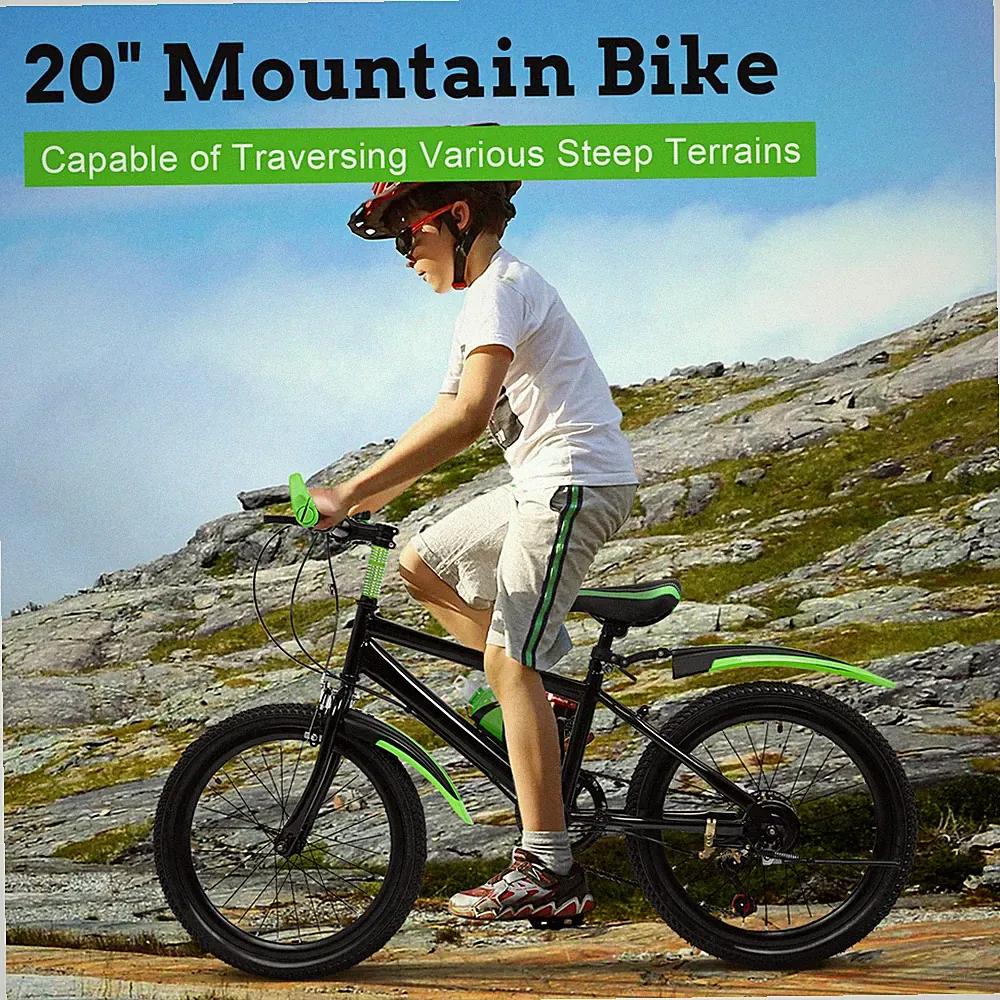 20 Inch Kids Bike Bicycle Children Boys Gril Cycling High Carbon Steel Bike