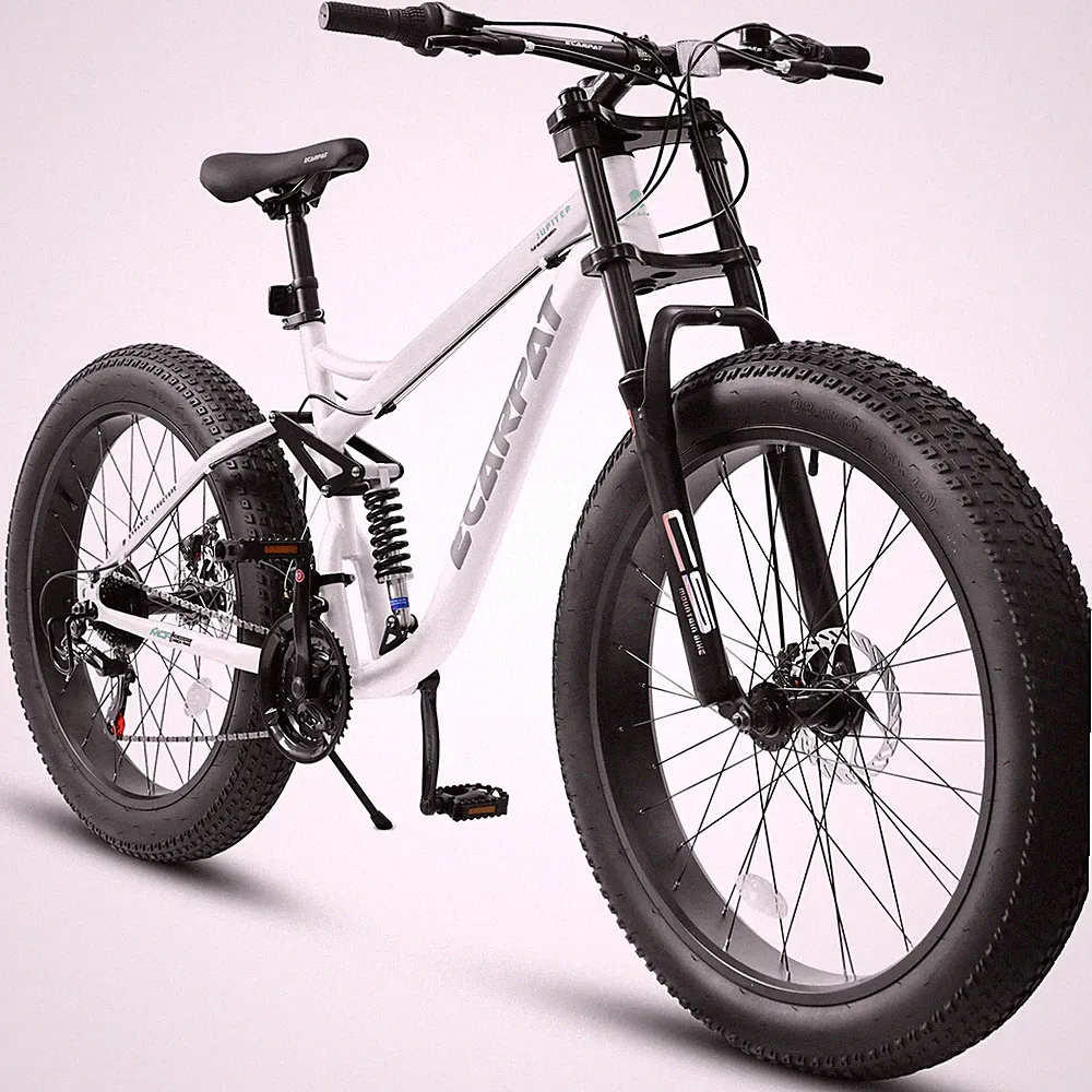 26 Inch Mountain Bike Full Suspension 21 Speed Shimano Fat Tire MTB Bicycle