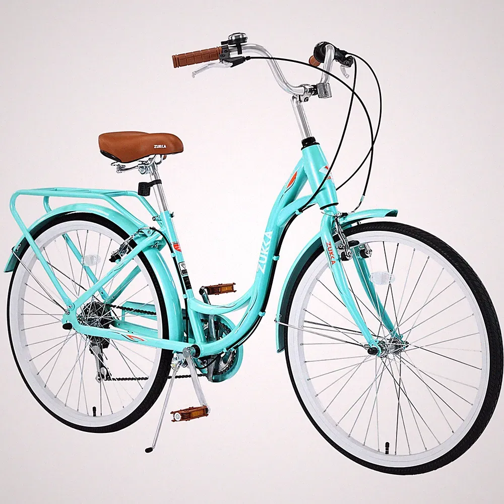 7 Speed, Steel Frame 26 Inch Ladies Bicycle Comfort City Bike for Outdoor Riding