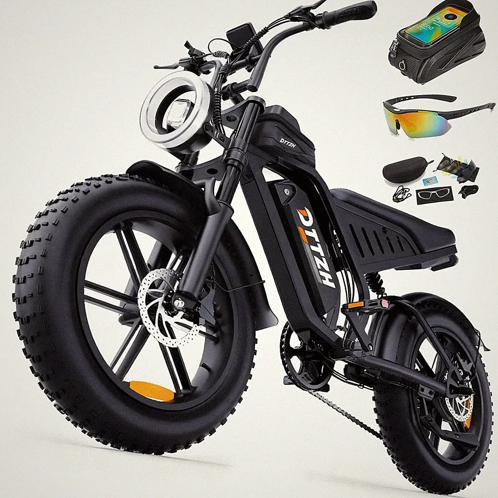 DTTZH F6 20" Fat Tire electric bike 2000W 40MPH Off-Road mountainEbike for Adult