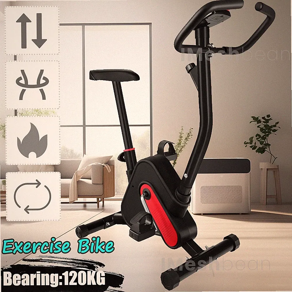 Exercise Bike Fitness Stationary Bicycle Cardio Workout Indoor Cycling w/LCD Mon