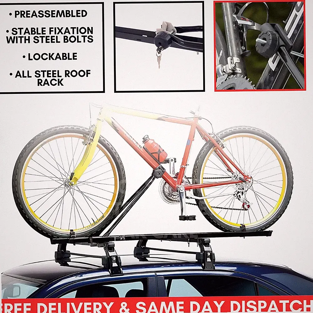 For Volvo XC70 Cross Country - Steel Roof Rack Bike Bicycle Carrier Lockable