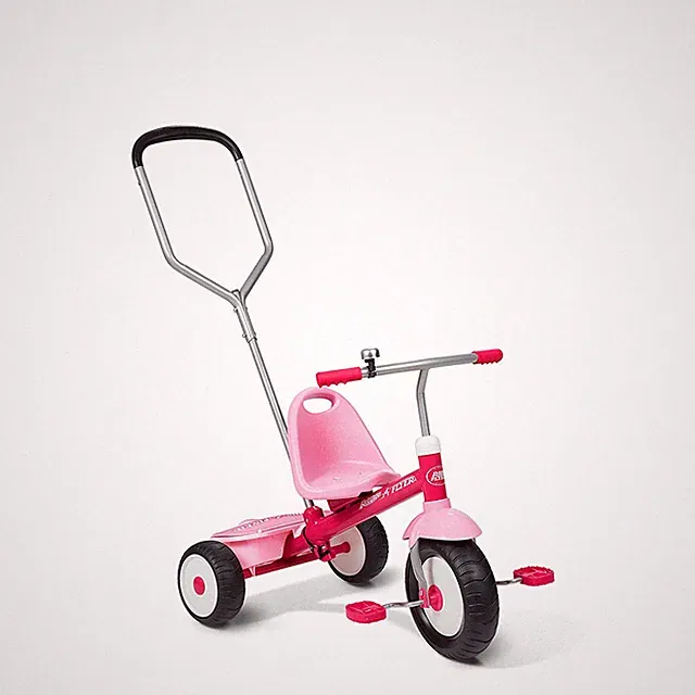 Radio Flyer Deluxe Steer and Stroll Recreation Bike Tricycle, Pink (Open Box)