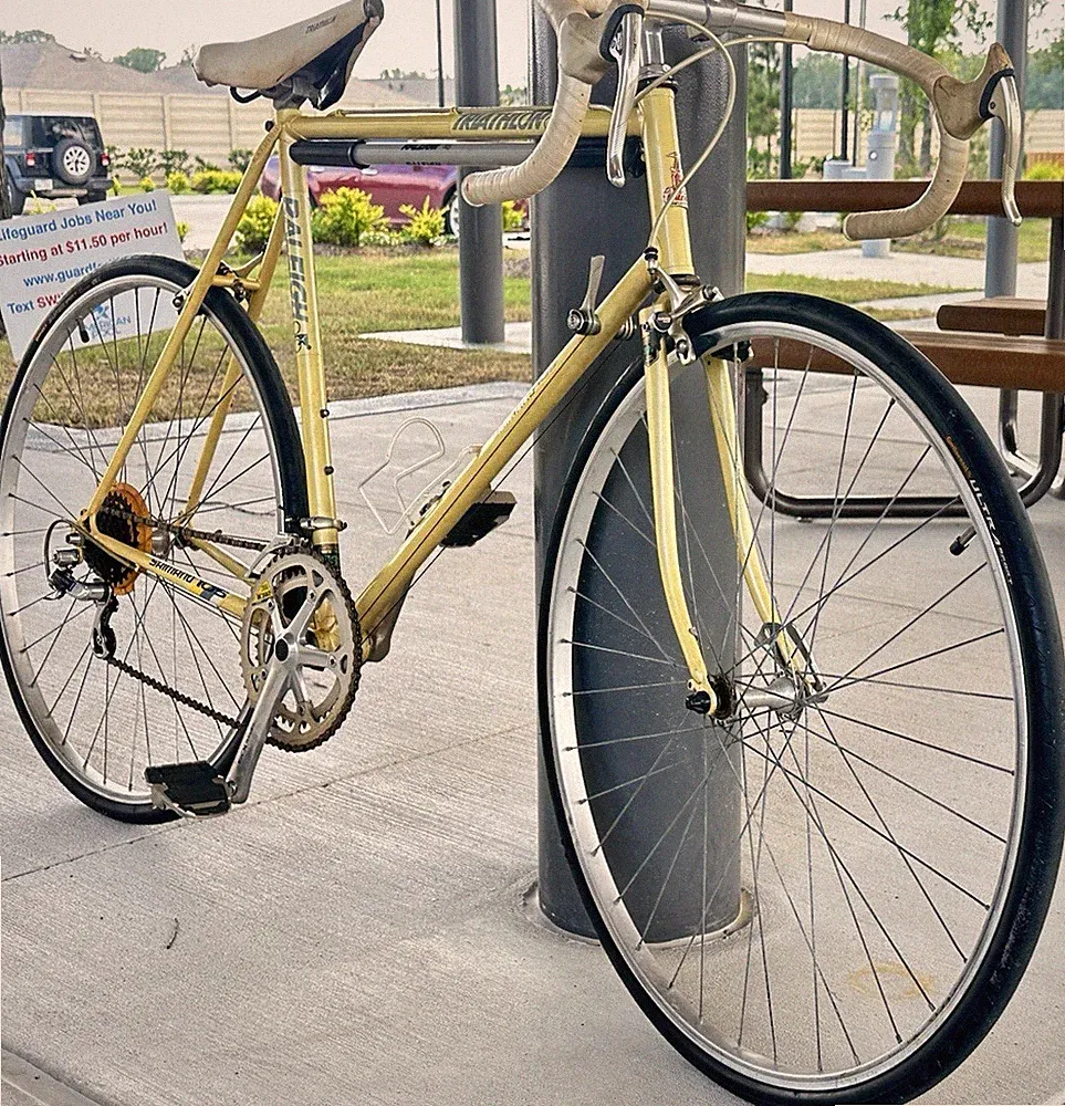 Raleigh Triathlon Road Bike Yellow 700C Steel Shimano 105 Drop Bar Caliper Brake