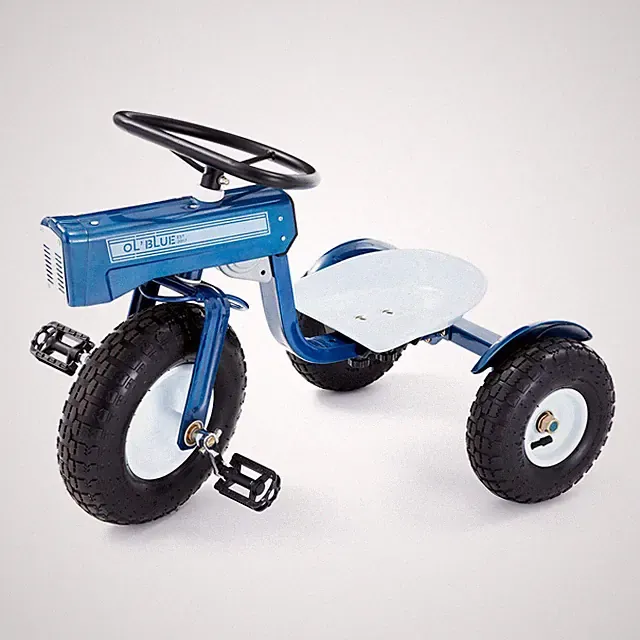 Tricam Ol' Blue Tractor Tricycle, 22" Steel Toddler Bike Kids Blue (Open Box)